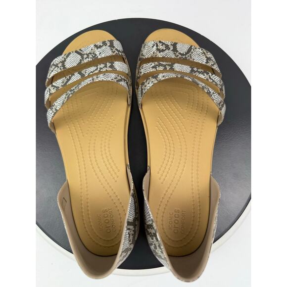 Crocs Womens Tulum Iconic Comfort Snake Print Slip On Sandals Size 11 Slip On - Picture 7 of 11